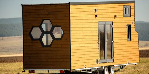 Extérieur d'une tiny house près de Calais