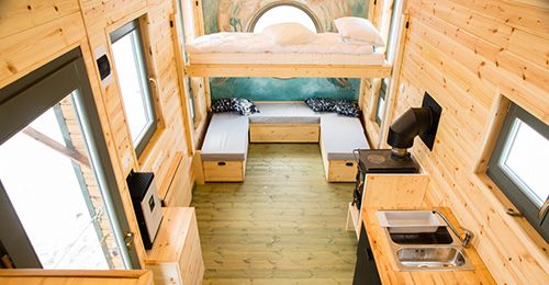 Intérieur d'une tiny house près de Calais